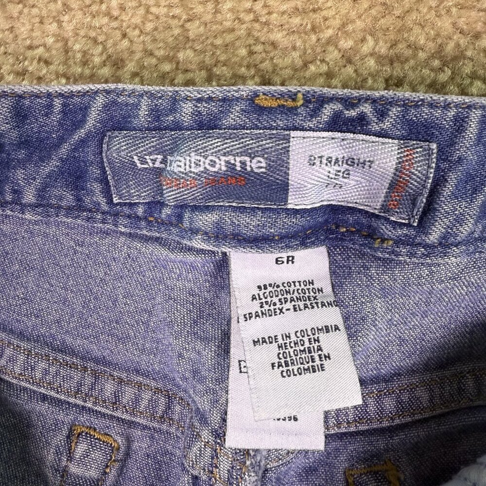 Liz Claiborne Women's Jeans Size 6 R Straight Leg Mid Rise Denim 29x30 F069 - Picture 4 of 13